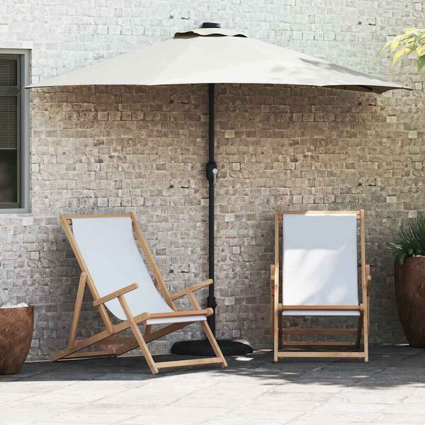 vidaXL Parasol de Grădină Nisipiu 294 x 150 x 224 cm Poliester și oțel