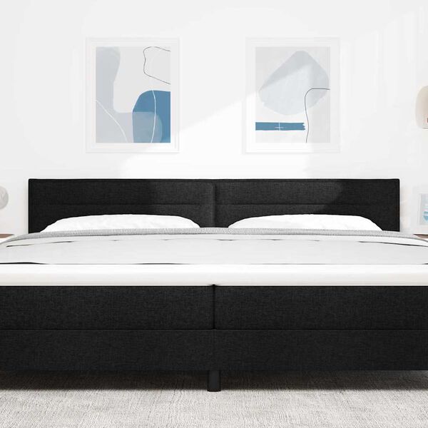 vidaXL Tăblie cap cu headboard Negru 200 cm Piele artificială