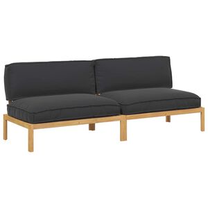 vidaXL Set de canapea Negru 240 x 80 x 69 cm Lemn Solid de Acacia