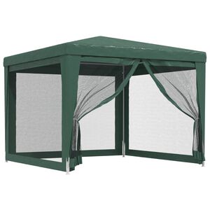 vidaXL Cort de petrecere cu 4 pereți din plasă, verde, 3x3 m, HDPE
