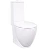 vidaXL Toaletă, alb, ceramică, flux de apă în spate