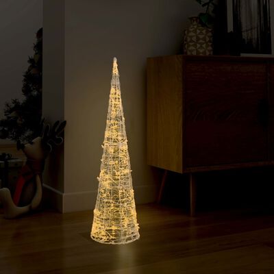 vidaXL Piramidă decorativă con de lumini cu LED alb cald 90 cm acril