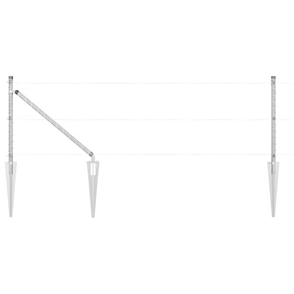 vidaXL Stâlpi de Gard 13 pcs Argintiu Ø32mm 100 cm Oțel galvanizat