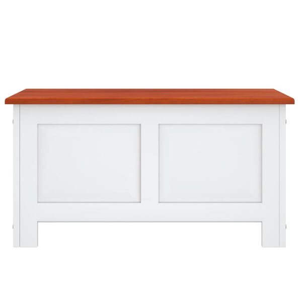 vidaXL Cufăr de depozitare cu capac, maro și alb, lemn masiv de acacia