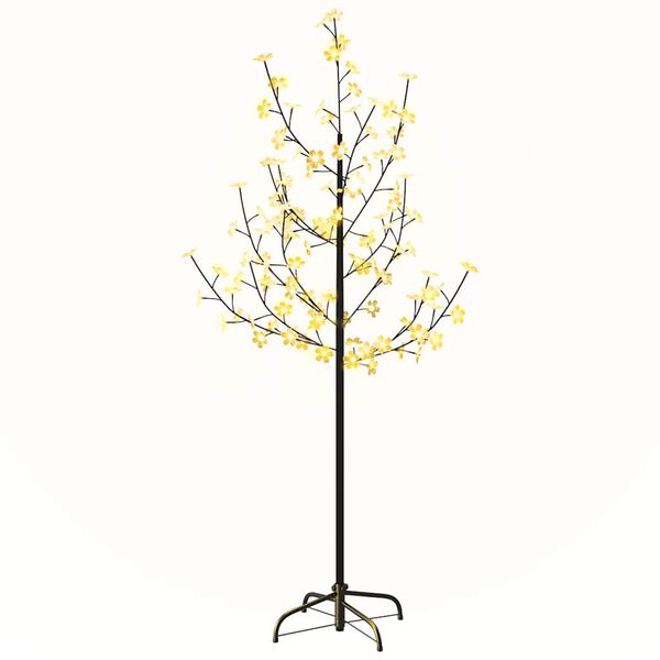 vidaXL Copac cu flori de cireș, alb cald, 84 LED-uri, 120 cm