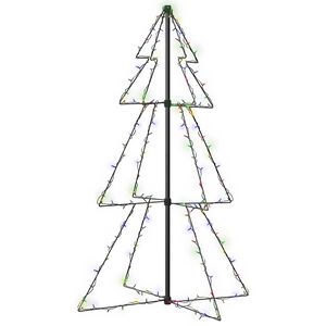 vidaXL Brad Crăciun conic, 78x120 cm, 160 LED-uri, interior & exterior