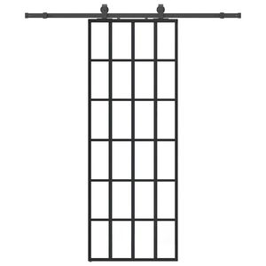 vidaXL Ușă glisantă cu set de feronerie neagră 76x205 cm Sticlă ESG