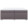 vidaXL Pat continental cu saltea, gri, 200x200 cm, piele ecologică