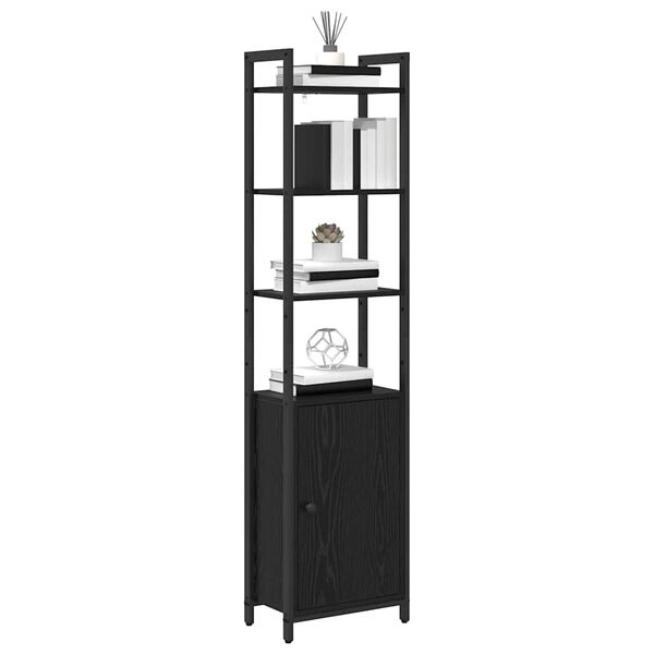 vidaXL Dulap pentru cărți Stejar Negru 40 x 24 x 161 cm Lemn compozit