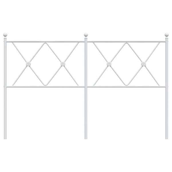 vidaXL Tăblie de pat de schimb metalică, alb, 140 cm