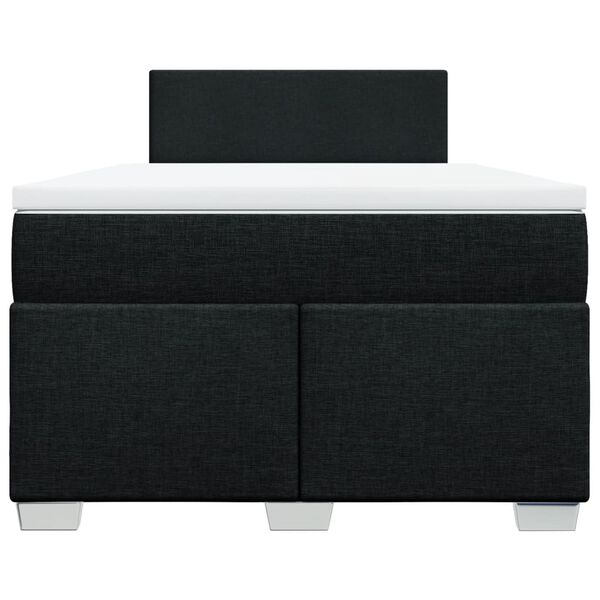 vidaXL Pat box spring cu saltea, negru, 120x200 cm, textil