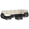 vidaXL Set de canapele pentru grădină 8 pcs Negru și Alb crem