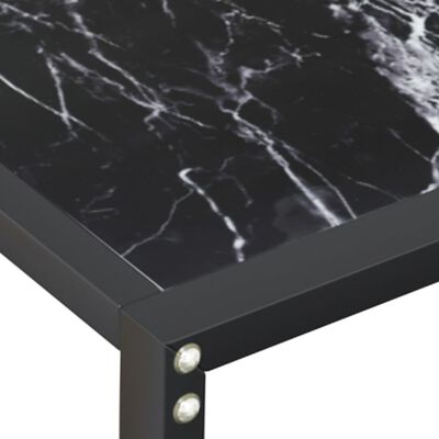 vidaXL Masă consolă, negru marmură, 140x35x75,5 cm, sticlă securizată