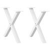 vidaXL Picioare pentru măsuță de cafea &icirc;n formă de X, 2 buc., alb, 60x(42-43) cm, oțel