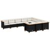 vidaXL Set canapele de grădină cu perne, 10 piese, negru, poliratan