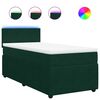 vidaXL Pat box spring cu saltea, verde &icirc;nchis, 90x200 cm, catifea