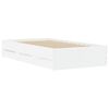 vidaXL Cadru de pat cu sertare, alb, 90x190 cm, lemn prelucrat