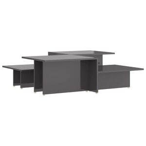 vidaXL Mese cafea 2 buc. gri extralucios 111,5x50x33 cm lemn compozit