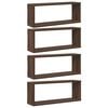 vidaXL Rafturi de perete cub, 4 buc., stejar maro, 60x15x23 cm, lemn