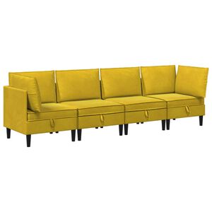 vidaXL Set de mobilier pentru living 4 buc. Galben Catifea