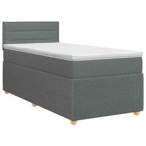 vidaXL Pat boxspring cu saltea Gri &icirc;nchis 80 x 200 cm Țesătură