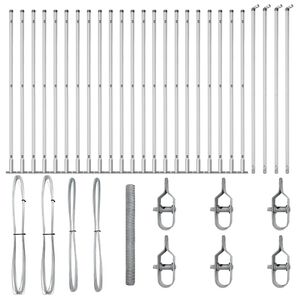 vidaXL St&acirc;lp de gard. Argintiu 50 x 1,6 m (plasă de 50 mm) Oțel