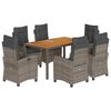 vidaXL Set mobilier de grădină cu perne, 7 piese, gri, poliratan