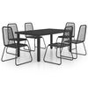 vidaXL Set mobilier de grădină, 7 piese, negru, ratan PVC