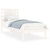 vidaXL Cadru de pat single, alb, 90x190 cm, lemn masiv
