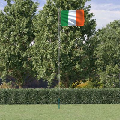 vidaXL Steag Irlanda și stâlp din aluminiu, 6,23 m