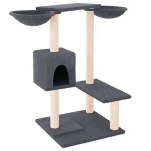 vidaXL Ansamblu de pisici cu st&acirc;lpi de zg&acirc;riat, gri &icirc;nchis, 82 cm
