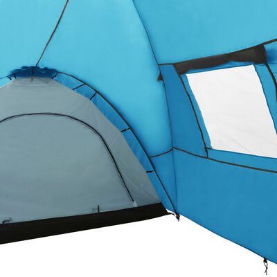 vidaXL Cort camping tip iglu, 8 persoane, albastru, 650x240x190 cm