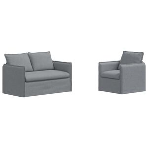 vidaXL Set de canapea 2 pcs Gri deschis 136 x 82 x 85 cm țesătură