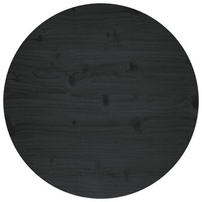 vidaXL Blat de masă, negru, Ø60x2,5 cm, lemn masiv de pin