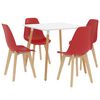 vidaXL Set mobilier de bucătărie, 5 piese, roșu