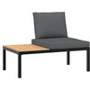 vidaXL Set mobilier de grădină cu perne, 4 piese, negru, aluminiu