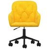 vidaXL Scaune de bucătărie pivotante, 2 buc., galben, catifea