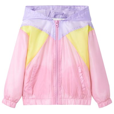 Jachetă pentru copii cu glugă și fermoar, multicolor, 92