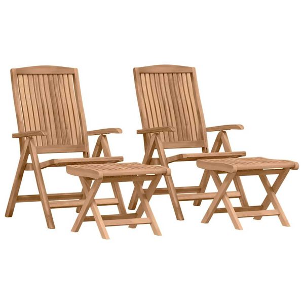 vidaXL Set de lounge pentru grădină 4 pcs Maro Lemn solid de tec