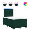 vidaXL Pat box spring cu saltea, verde &icirc;nchis, 120x200 cm, catifea