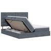 vidaXL Pat cu storage cu headboard Gri &icirc;nchis 180 x 200 cm Catifea