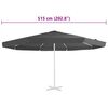 vidaXL P&acirc;nză de schimb umbrelă de soare de exterior, antracit, 515 cm