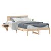 vidaXL Cadru de pat cu headboard Maro 140 x 200 cm Lemn de pin masiv