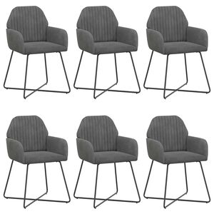 vidaXL Scaune de dining 6 buc. Catifea Gri &icirc;nchis 55 x 50 x 84 cm