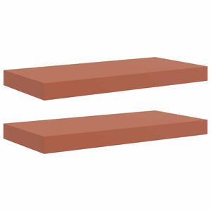 vidaXL Raft de perete 2 buc. Roșu 50 x 23,5 x 3,8 cm Lemn prelucrat