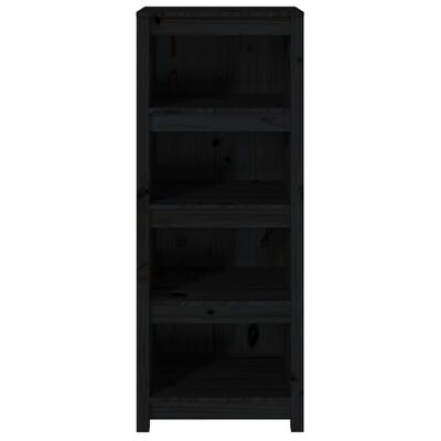 vidaXL Bibliotecă, negru, 50x35x125,5 cm, lemn masiv de pin