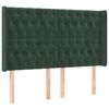 vidaXL Tăblie pat cu aripioare verde &icirc;nchis 147x16x118/128 cm catifea