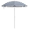 vidaXL Parasol de Plajă Albastru și Alb 206 x 206 x 212 cm