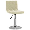 vidaXL Scaune de bucătărie pivotante, 2 buc., crem, catifea