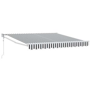 vidaXL Copertină retractabilă antracit/alb, 3x2,5 m, textil/aluminiu